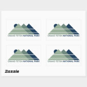 Sticker Rectangulaire Grand Teton National Park Mountain Sun (Feuille)
