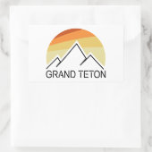 Sticker Rectangulaire Grand Teton Wyoming Retro (Sac)