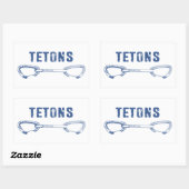 Sticker Rectangulaire Grand Tetons Escalade Quickdraw (Feuille)