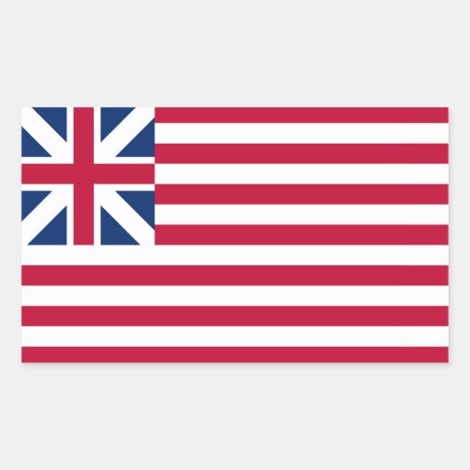 Sticker Rectangulaire Grand Union, 1ère États-Unis Drapeau des colonies (Devant)
