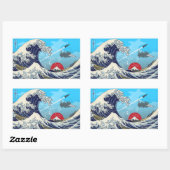 Sticker Rectangulaire Grande vague (Feuille)