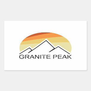 Sticker Rectangulaire Granit Peak Montana Retro