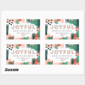 Sticker Rectangulaire Graphique abstrait moderne rouge, rose + vert joye (Feuille)
