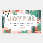 Sticker Rectangulaire Graphique abstrait moderne rouge, rose + vert joye (Devant)