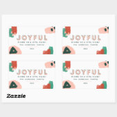 Sticker Rectangulaire Graphique abstrait moderne rouge, rose + vert joye (Feuille)