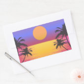 Sticker Rectangulaire Graphique de coucher de soleil tropical (Enveloppe)
