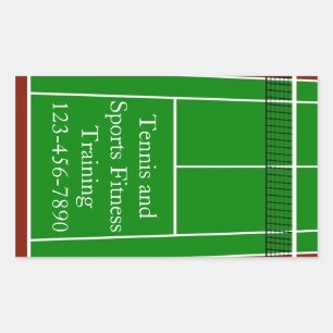 Sticker Rectangulaire Graphique de disposition du court de tennis