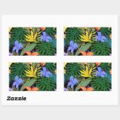 Sticker Rectangulaire Graphique de fleur d'Aloha de Hawaii tropical (Feuille)