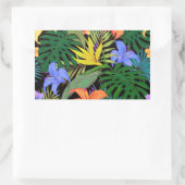 Sticker Rectangulaire Graphique de fleur d'Aloha de Hawaii tropical (Sac)