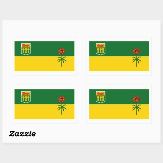 Sticker Rectangulaire Graphique des drapeaux de la Saskatchewan (Feuille)