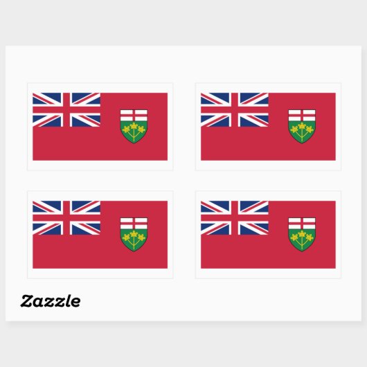 Sticker Rectangulaire Graphique des drapeaux de l'Ontario (Feuille)