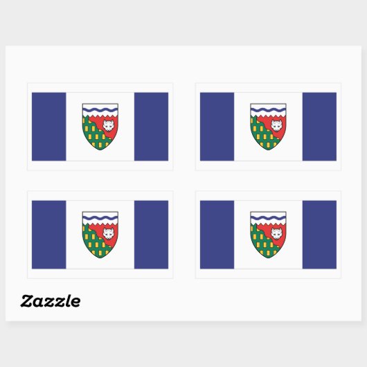 Sticker Rectangulaire Graphique des drapeaux des Territoires du Nord-Oue (Feuille)