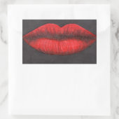 Sticker Rectangulaire Graphique des lèvres rouges (Sac)