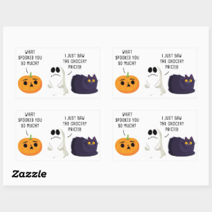 Sticker Rectangulaire Graphique d'inflation drôle pour Halloween et Than