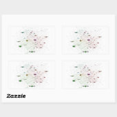 Sticker Rectangulaire Graphique d'influence Langues de programmation (Feuille)