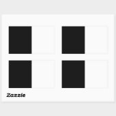 Sticker Rectangulaire Graphique noir et blanc demi et demi-graphique (Feuille)