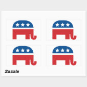 Sticker Rectangulaire Graphique politique - Eléphant républicain (Feuille)