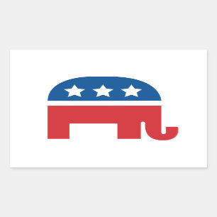 Sticker Rectangulaire Graphique politique - Eléphant républicain