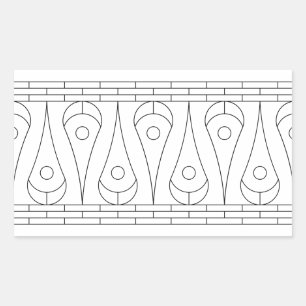 Sticker Rectangulaire Graphique vintage de bordure noire.