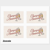 Sticker Rectangulaire Graphisme de script pour célébration d'anniversair (Feuille)