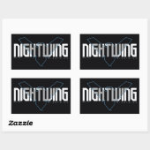 Sticker Rectangulaire Graphisme du nom Hi-Tech de Nightwing (Feuille)
