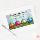 Sticker Rectangulaire Gras Colorful Festive Baubles de Noël (Enveloppe)