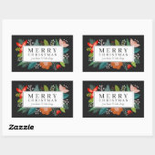 Sticker Rectangulaire Gras Floral & Pine Vacances personnalisées (Feuille)