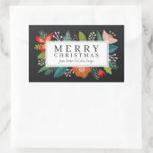 Sticker Rectangulaire Gras Floral & Pine Vacances personnalisées (Sac)