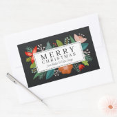 Sticker Rectangulaire Gras Floral & Pine Vacances personnalisées (Enveloppe)