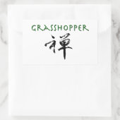 Sticker Rectangulaire Grasshopper avec le symbole "Zen" (Sac)
