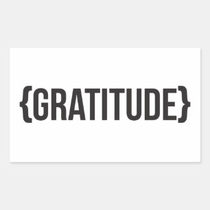 Sticker Rectangulaire Gratitude - Emballé - Noir et Blanc