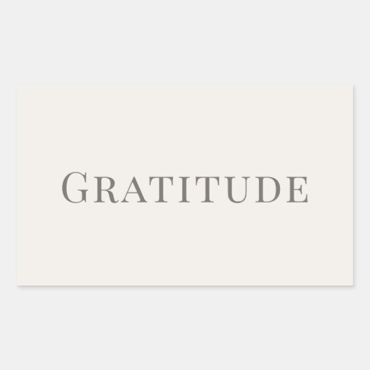 Sticker Rectangulaire Gratitude – Minimal Typography Design (Devant)
