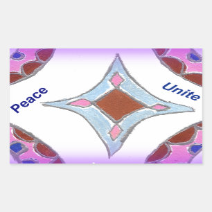 Sticker Rectangulaire "Gratitude Paix Amour Unité" Impression d'art mand