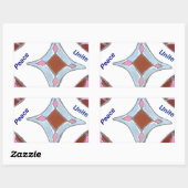 Sticker Rectangulaire "Gratitude Peace Love Unite" Mandala Art Imprimer (Feuille)