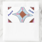 Sticker Rectangulaire "Gratitude Peace Love Unite" Mandala Art Imprimer (Sac)