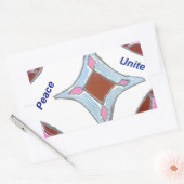 Sticker Rectangulaire "Gratitude Peace Love Unite" Mandala Art Imprimer (Enveloppe)