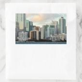 Sticker Rectangulaire gratte-ciel de Miami contre ciel dégagé (Sac)