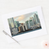 Sticker Rectangulaire gratte-ciel de Miami contre ciel dégagé (Enveloppe)
