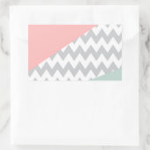 Sticker Rectangulaire Gray Chevron Mint et Coral (Sac)