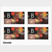 STICKER RECTANGULAIRE GRAY ORANGE JAUNE FRACTAL NOIR BUBBLES MONOGRAMME (Feuille)