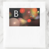 STICKER RECTANGULAIRE GRAY ORANGE JAUNE FRACTAL NOIR BUBBLES MONOGRAMME (Sac)