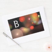 STICKER RECTANGULAIRE GRAY ORANGE JAUNE FRACTAL NOIR BUBBLES MONOGRAMME (Enveloppe)