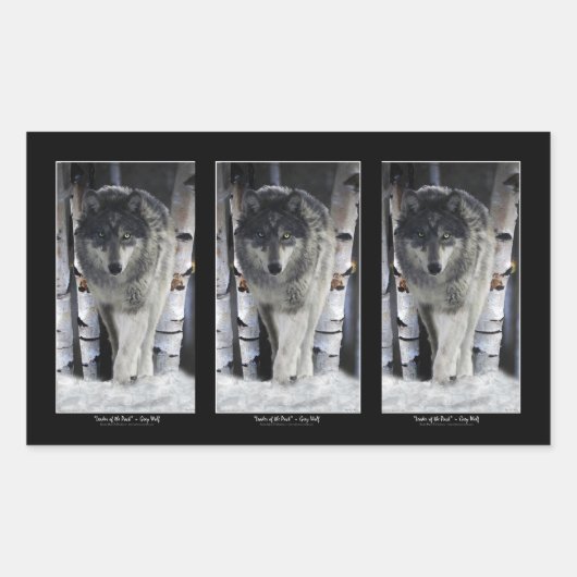 Sticker Rectangulaire GRAY PACK WOLF Wildlife Supporter Artwork (Devant)
