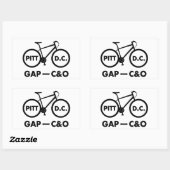 Sticker Rectangulaire Great Allegheny Passage C&O Canal Towpath Vélo (Feuille)