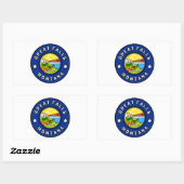 Sticker Rectangulaire Great Falls Montana (Feuille)