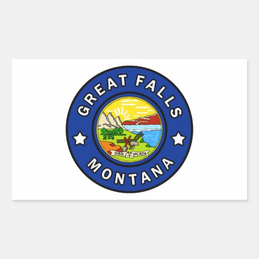 Sticker Rectangulaire Great Falls Montana (Devant)