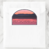 Sticker Rectangulaire Great Sacandaga Lake New York Red Sunrise (Sac)