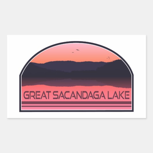 Sticker Rectangulaire Great Sacandaga Lake New York Red Sunrise (Devant)