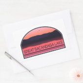 Sticker Rectangulaire Great Sacandaga Lake New York Red Sunrise (Enveloppe)