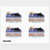 Sticker Rectangulaire Great Smoky Mountains (Feuille)